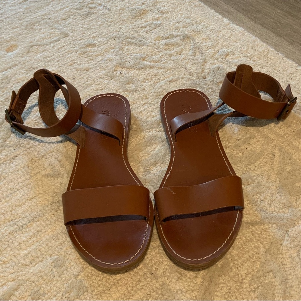 Madewell Strap Sandals Caramel Leather